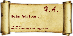 Heim Adalbert névjegykártya